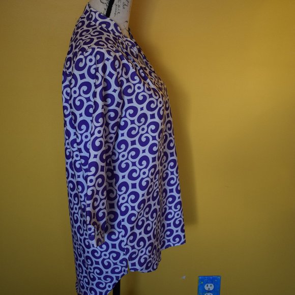 Buckhead Betties v neck swirl patter hi-lo tunic half sleeve Small - Picture 2 of 4